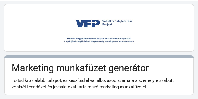 Marketing munkafüzet generátor - kép