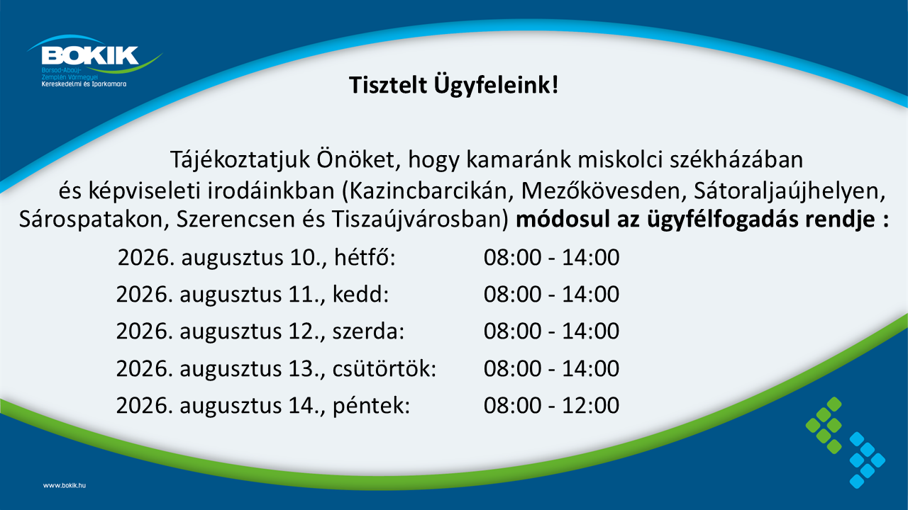 Tisztelt Ügyfeleink, Kedves Partnereink! - kép