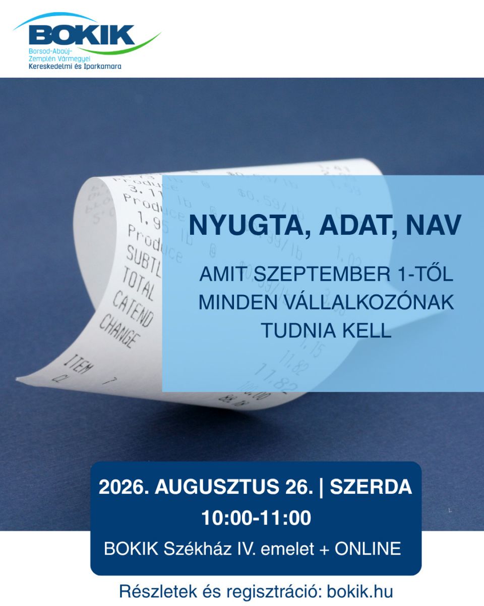Nyugta, adat, NAV - Amit szeptember 1. előtt minden vállalkozónak tudnia kell - 2026. augusztus 26. - kép