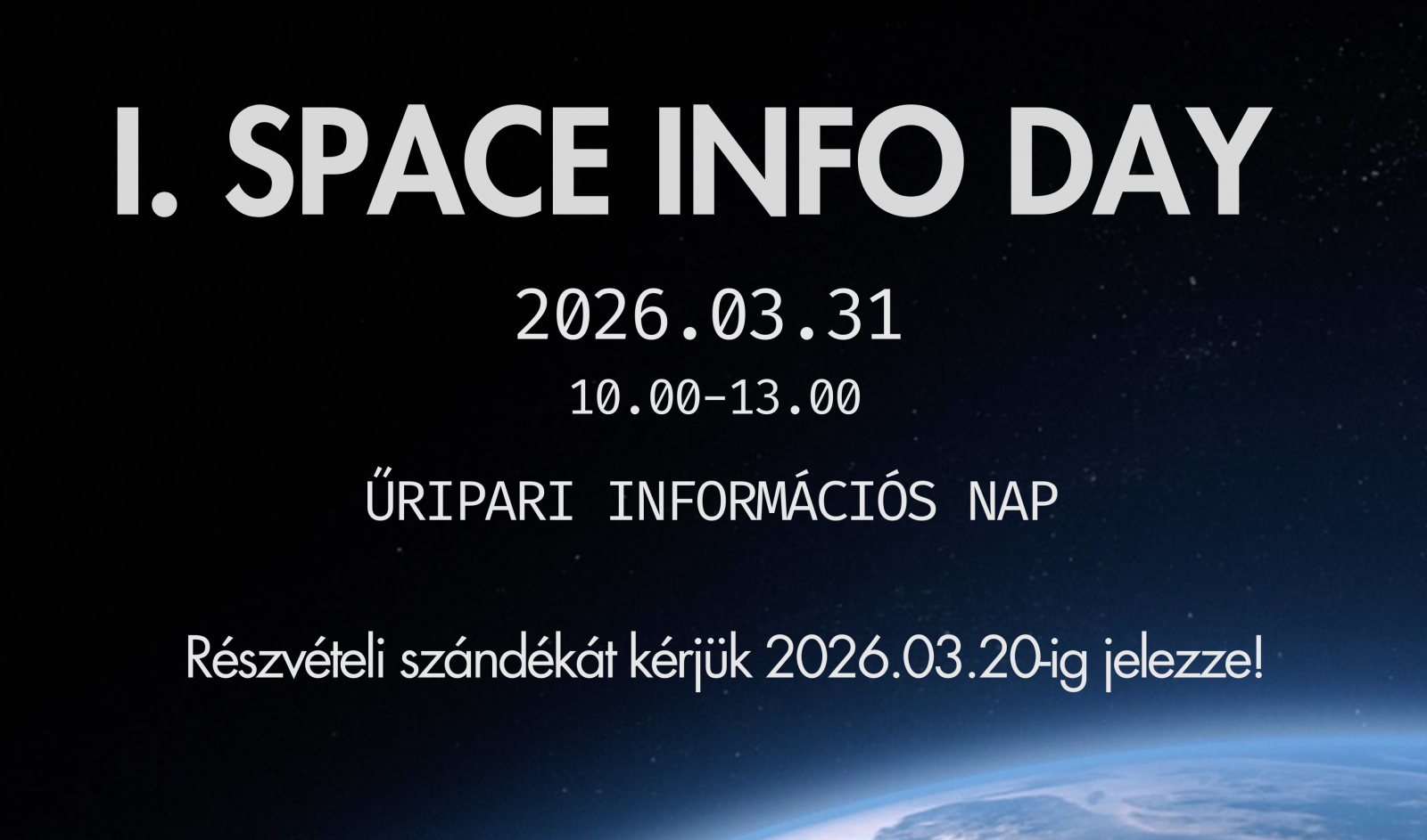 I. Space Info Day - 2026. március 31. - kép