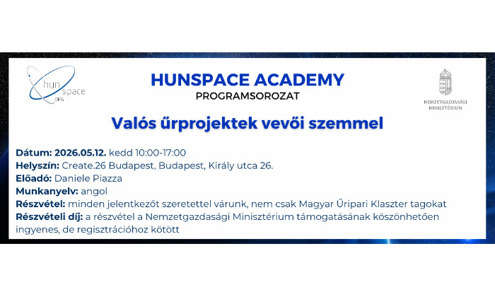 A HUNSPACE ACADEMY Programsorozat májusi állomása