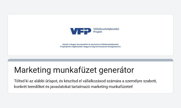 Marketing munkafüzet generátor