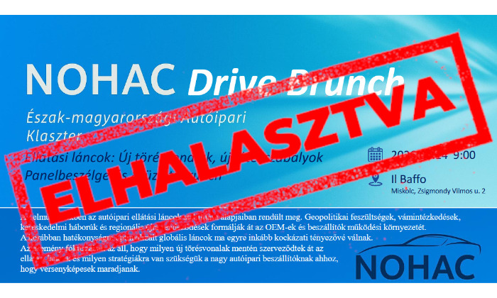 "NOHAC Drive Brunch" az Észak-magyarországi Autóipari Klaszter szervezésében