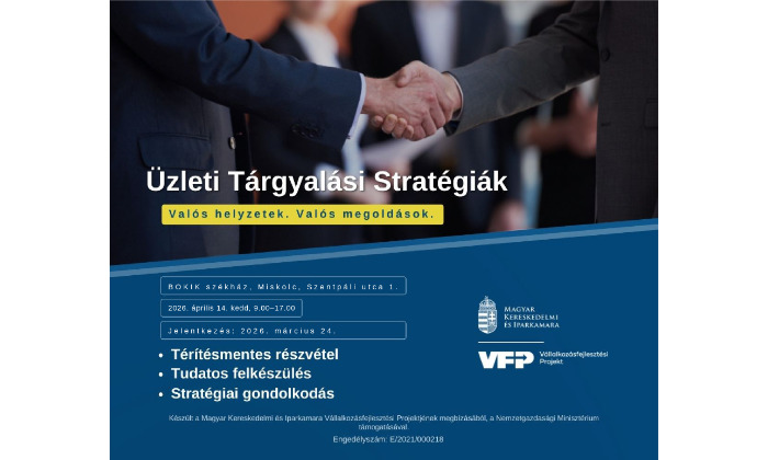 Meghívjuk az ÜZLETI TÁRGYALÁSI STRATÉGIÁK című képzésre