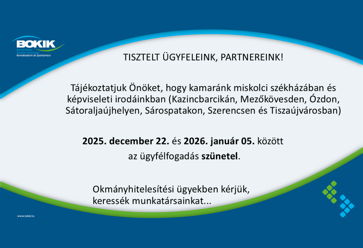 BOKIK - 2025 év vége